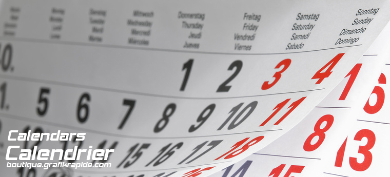 Impression numérique haute résolution - Calendrier